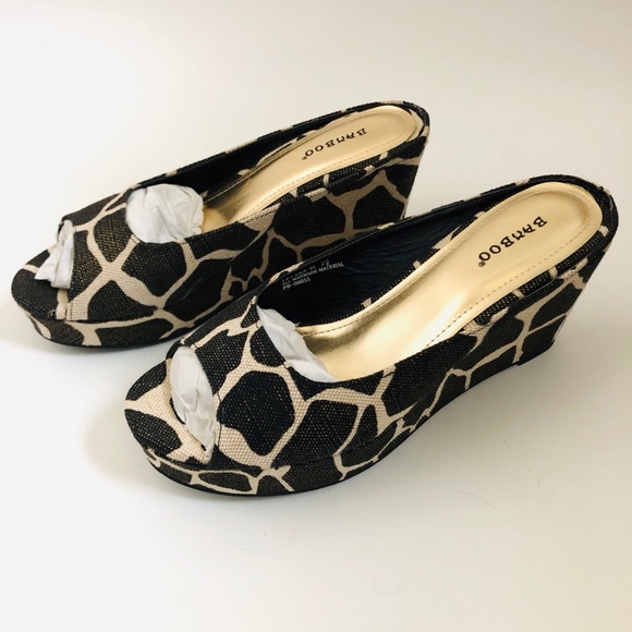 Print Open Toe Wedge - Picture 3 of 4